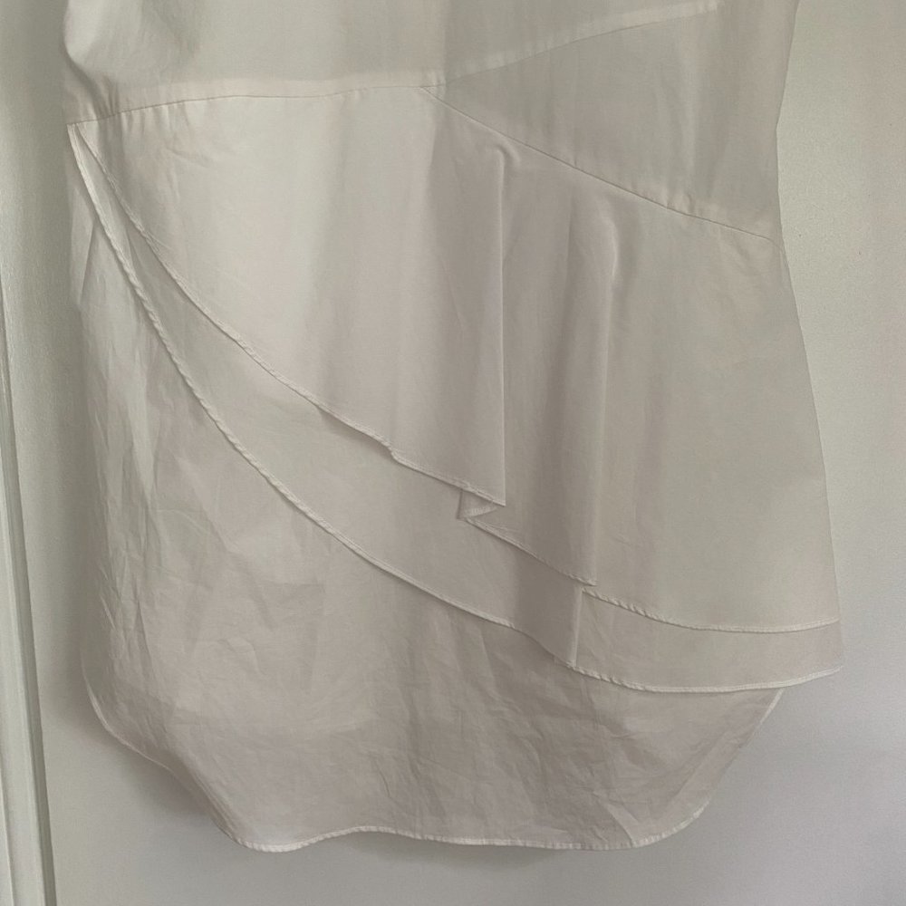 10 Crosby Derek Lam Women's Cotton Asymmetrical Layered White Sleeveless Tunic - Picture 8 of 8